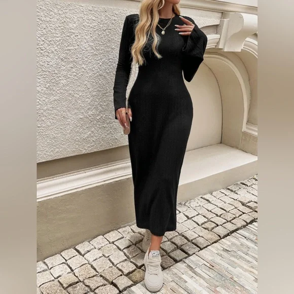 Long sleeve midi dress green - Picture 15 of 15